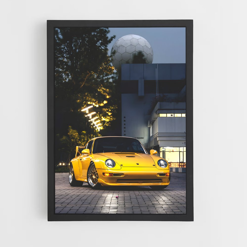 Poster Turbo Jaune – affiche Porsche (vue 2)